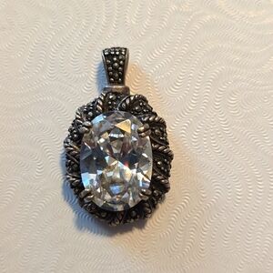 Sterling CZ pendant with marcasite